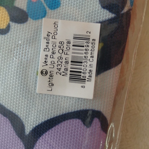 NEW Vera Bradley Marian Floral Lighten Up Pencil Pouch 2 Sided 2 Zippered Pocket - Picture 3 of 8